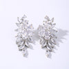 1 Pair Casual Simple Style Shiny Leaves Plating Inlay Copper Zircon White Gold Plated Drop Earrings