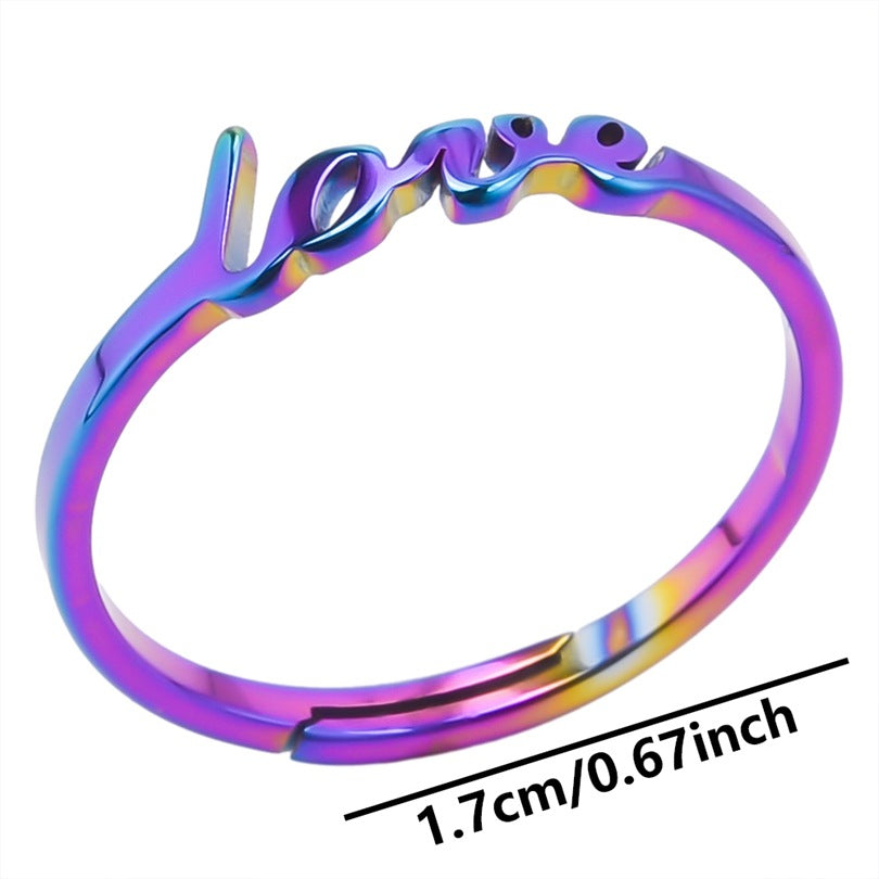 Wholesale Jewelry Simple Style Letter 304 Stainless Steel 18K Gold Plated Open Rings