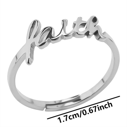 Wholesale Jewelry Simple Style Letter 304 Stainless Steel 18K Gold Plated Open Rings