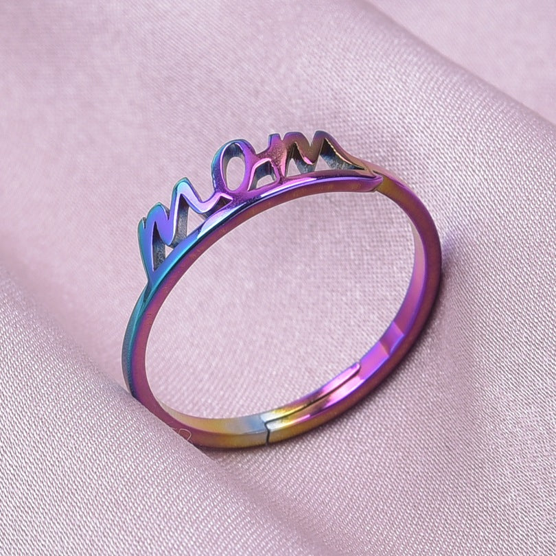 Wholesale Simple Style Letter Stainless Steel Open Rings