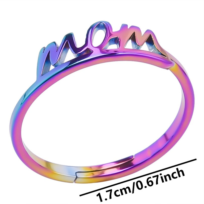 Wholesale Simple Style Letter Stainless Steel Open Rings