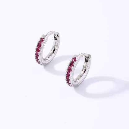 1 Pair Casual Simple Style Round Plating Inlay Copper Zircon White Gold Plated Gold Plated Hoop Earrings