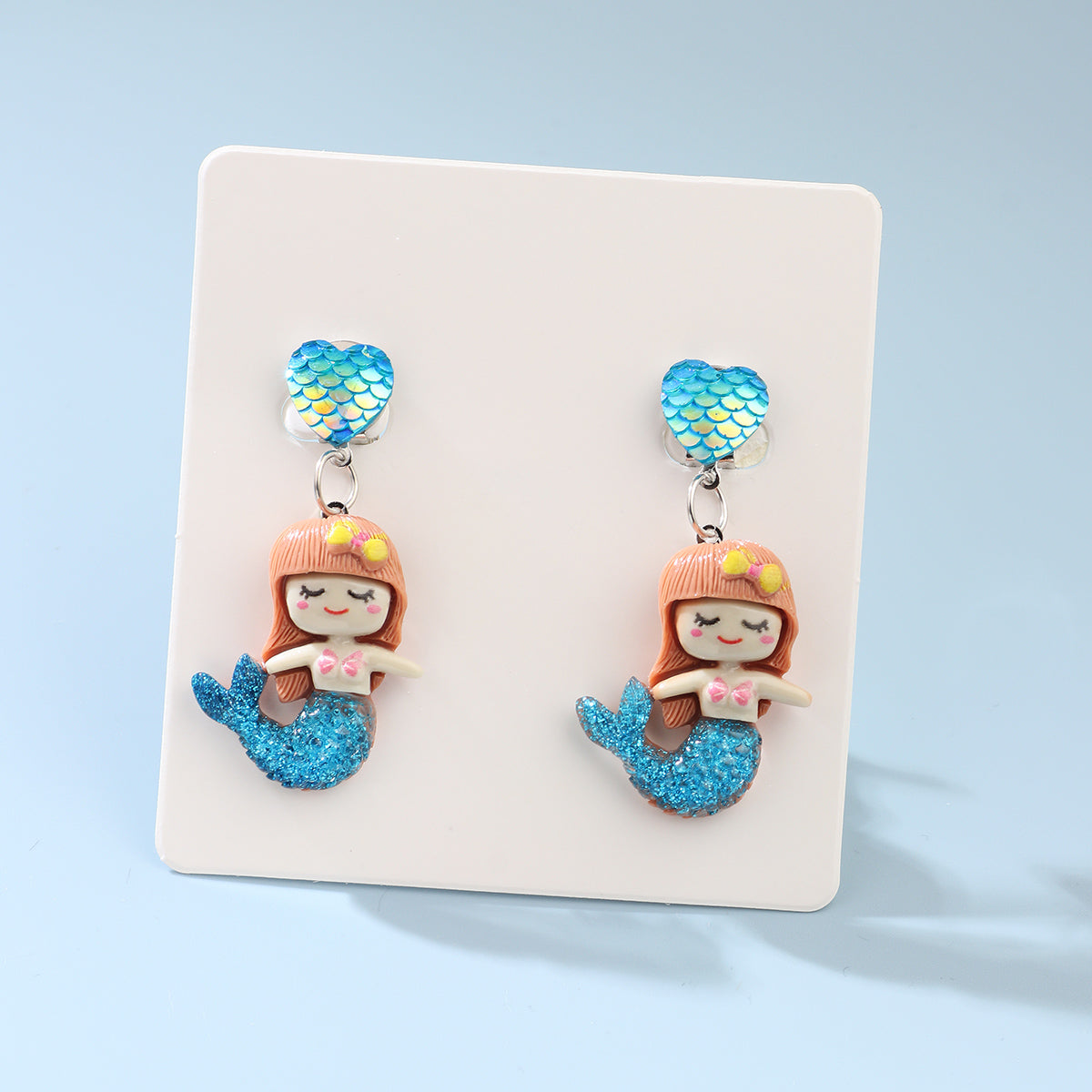 Cute Shell Fish Tail Resin Beaded Kid's Necklace 1 Set