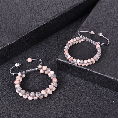 Simple Style Classic Style Round Natural Stone Beaded Handmade Bracelets