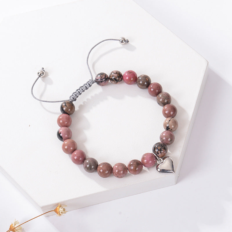 Simple Style Round Agate Beaded Handmade Unisex Bracelets