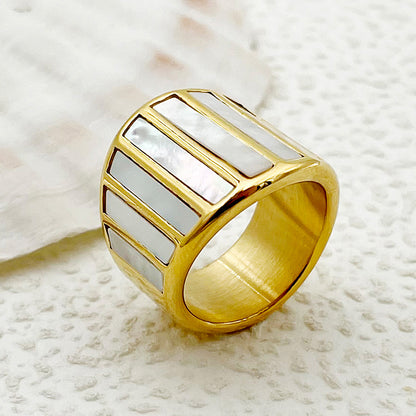 Wholesale Elegant Retro Simple Style Geometric Stainless Steel Plating Gold Plated Rings