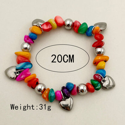 Modern Style Heart Shape Stainless Steel Irregular Bracelets