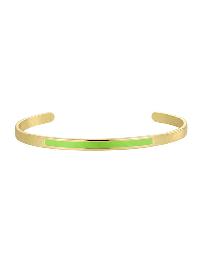 Simple Style Solid Color Copper Enamel Plating 18k Gold Plated Cuff Bracelets