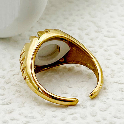 Funny Novelty Commute Eye Stainless Steel Plating Gold Plated Rings