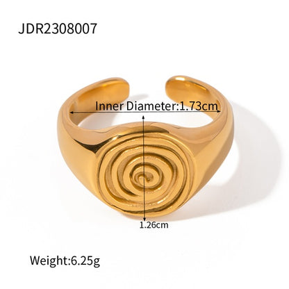 Ig Style The Answer Stainless Steel Plating 18k Gold Plated Open Rings