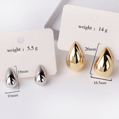 1 Pair Simple Style Classic Style Water Droplets Plating Copper Ear Studs