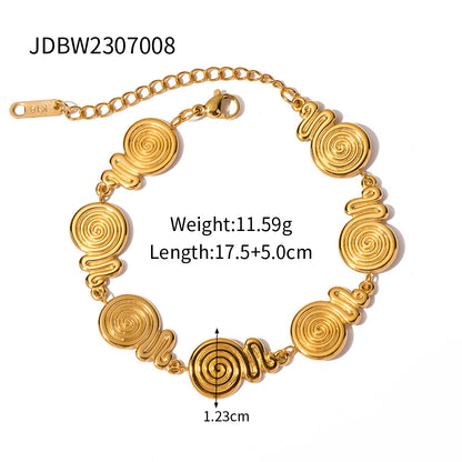 Ig Style Solid Color Stainless Steel Plating 18k Gold Plated Bracelets