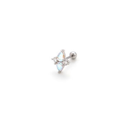 1 Piece Ethnic Style Star Heart Shape Plating Inlay Stainless Steel Copper Zircon Ear Studs