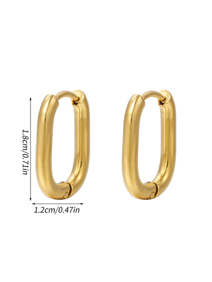 1 Pair Vintage Style Solid Color Plating Copper 18k Gold Plated Silver Plated Hoop Earrings