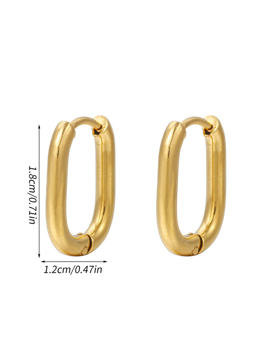 1 Pair Vintage Style Solid Color Plating Copper 18k Gold Plated Silver Plated Hoop Earrings