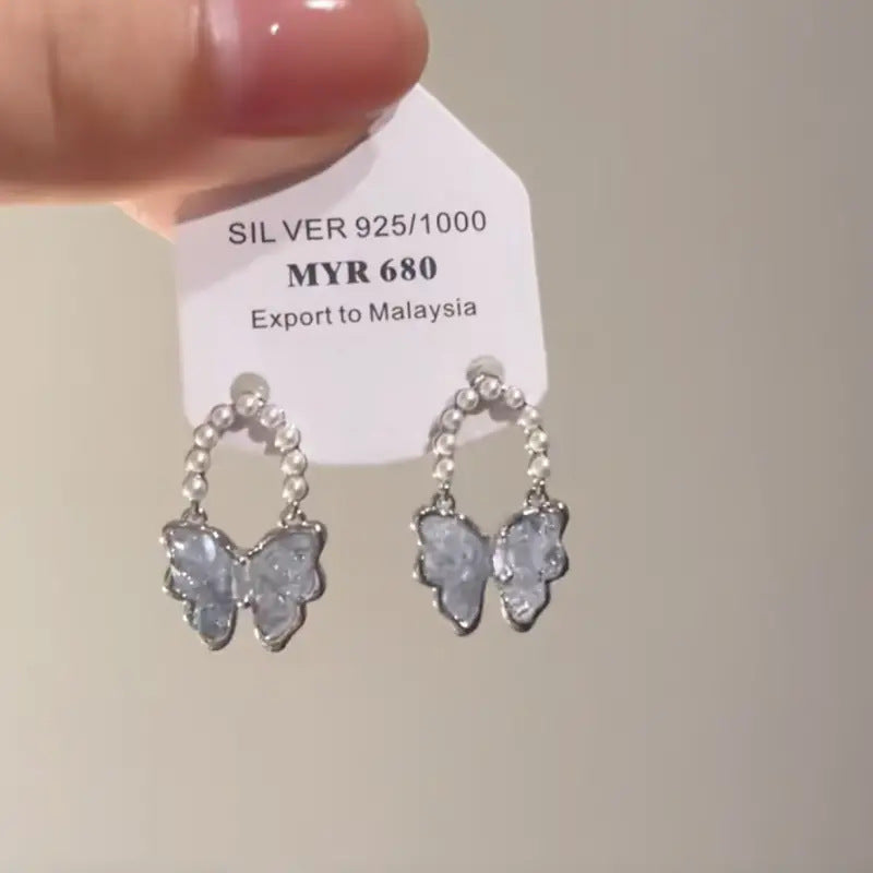 Wholesale Jewelry Sweet Butterfly Alloy Plating Drop Earrings