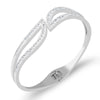 Simple Style Solid Color Stainless Steel Inlay Zircon Bangle