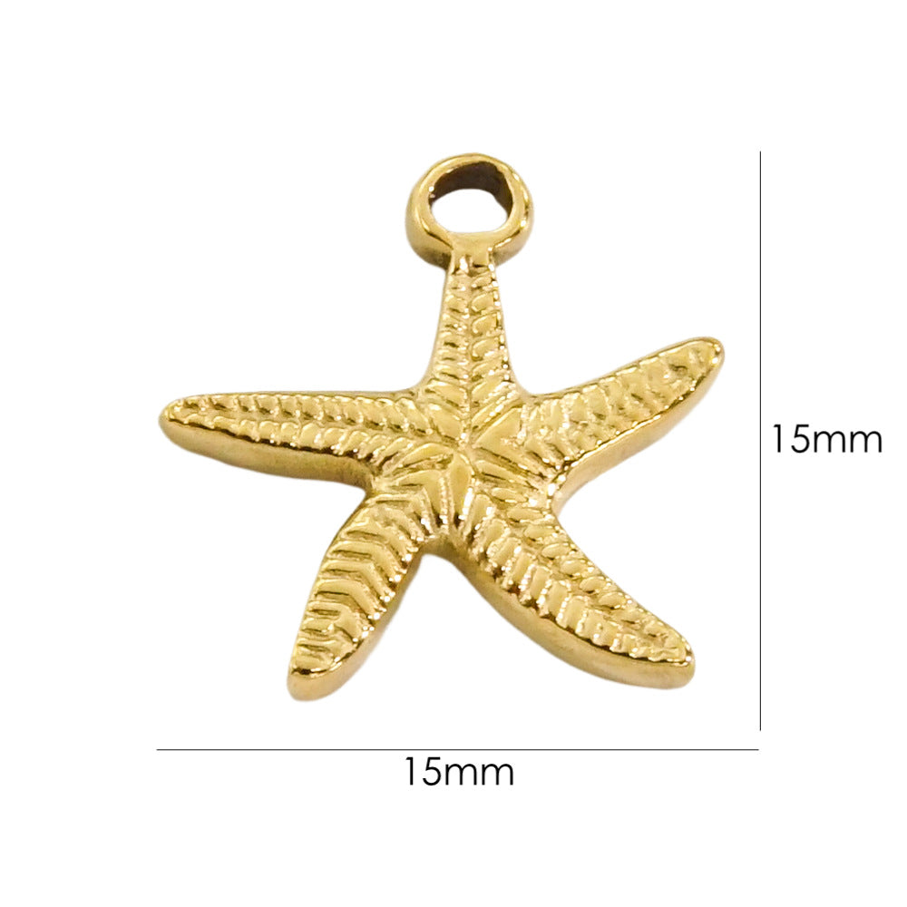 1 Piece 304 Stainless Steel 14K Gold Plated Starfish