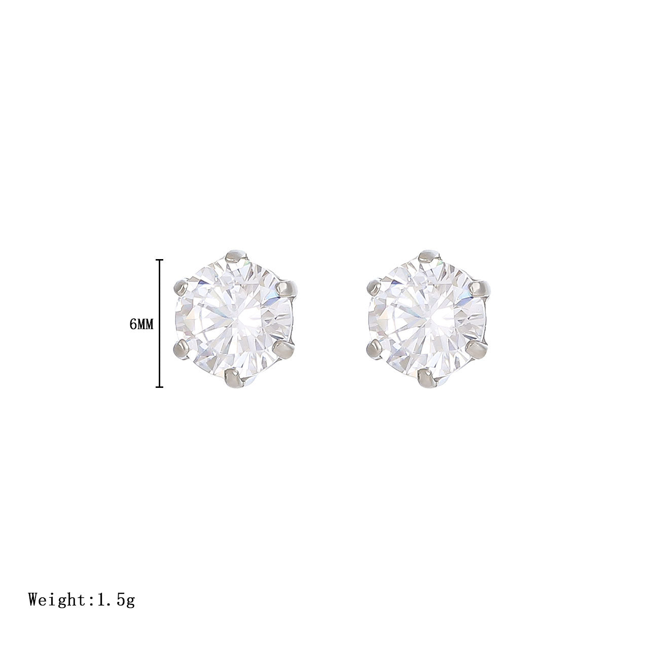 1 Pair Simple Style Round Inlay Stainless Steel Zircon White Gold Plated Gold Plated Ear Studs