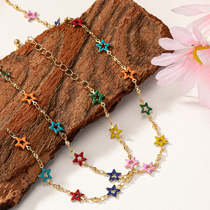Simple Style Star 14k Gold Plated Alloy Wholesale Bracelets Necklace