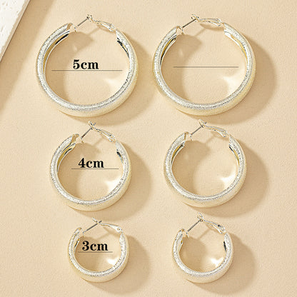 3 Pairs Casual Circle Plating Ferroalloy Silver Plated Earrings