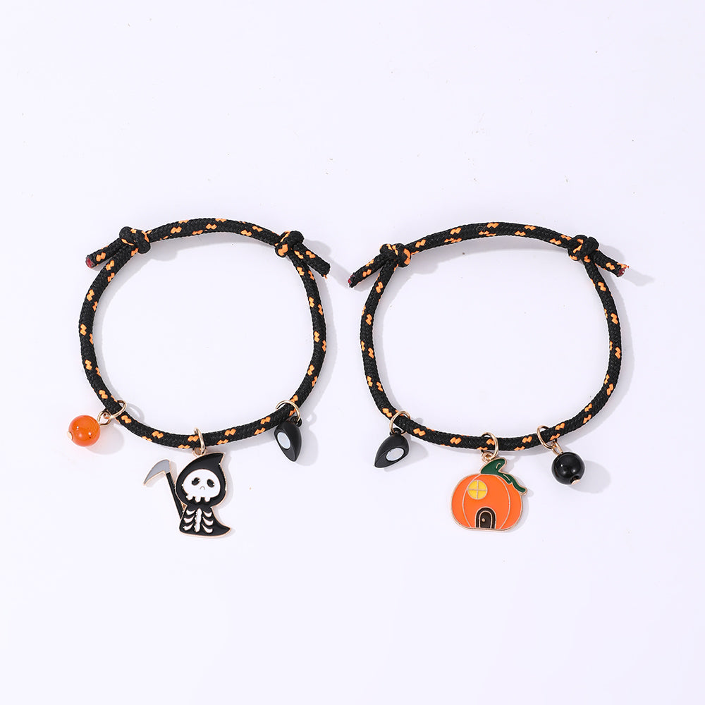 Cute Funny Pumpkin Alloy Halloween Couple Bracelets