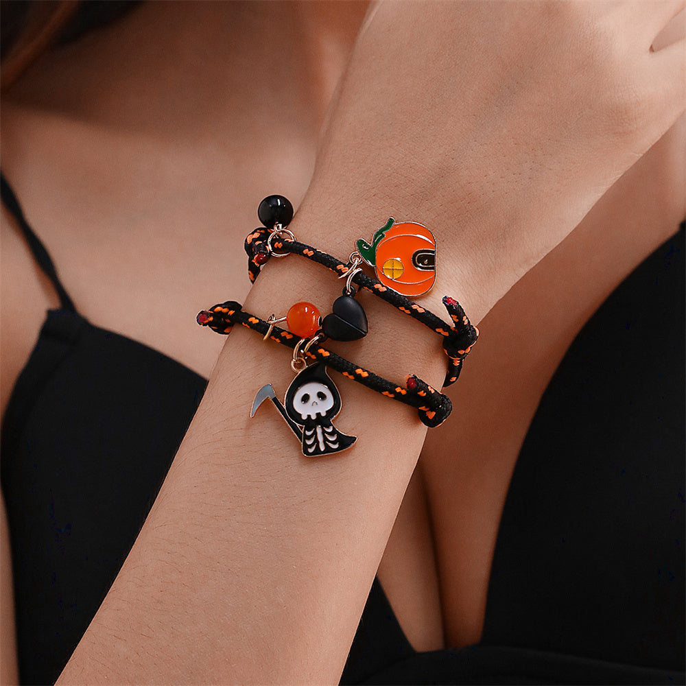 Cute Funny Pumpkin Alloy Halloween Couple Bracelets