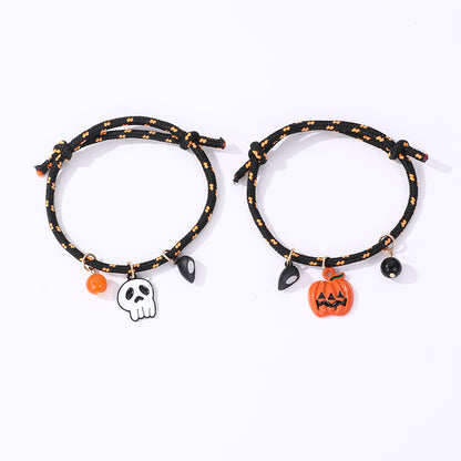 Cute Funny Pumpkin Alloy Halloween Couple Bracelets