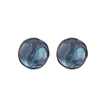 1 Pair Casual Simple Style Round Plating Inlay Alloy Resin Gold Plated Ear Studs