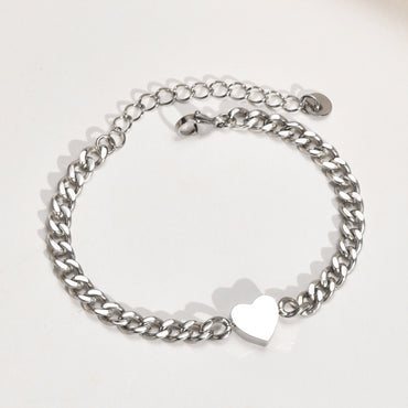 Fashion Heart Shape Stainless Steel Plating Bracelets 1 Piece