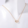 Casual Simple Style Commute Geometric Copper Plating Inlay Artificial Crystal 18k Gold Plated Pendant Necklace