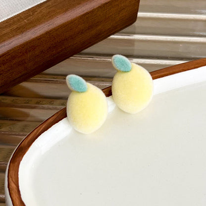 Sweet Fruit Flocking Women's Ear Studs 1 Pair