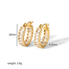 1 Pair Sweet Round Polishing Plating Inlay Stainless Steel Zircon 18k Gold Plated Earrings