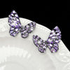 1 Pair Ig Style Shiny Butterfly Plating Hollow Out Inlay Copper Rhinestones Ear Studs