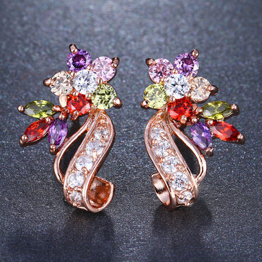 Wholesale Jewelry Simple Style Water Droplets Metal Zircon Inlay Ear Studs