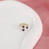 Wholesale Classic Style Flower Stainless Steel Inlay Rhinestones Open Rings