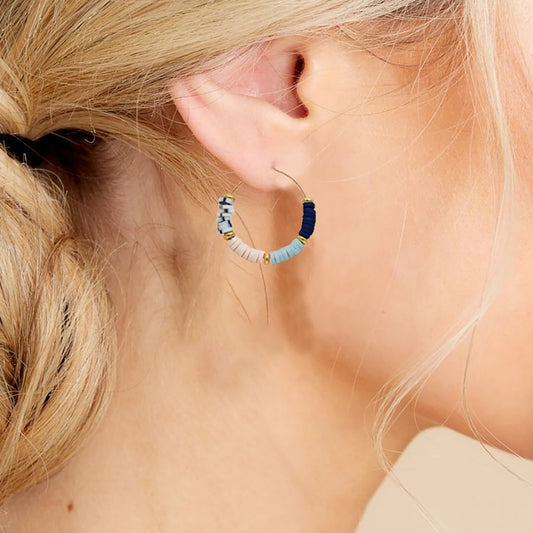 1 Pair Simple Style Round Beaded Metal Earrings
