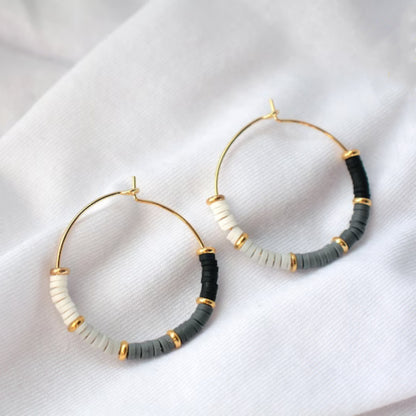 1 Pair Simple Style Round Beaded Metal Earrings