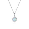 Casual Sun Moon Sterling Silver White Gold Plated Turquoise Zircon Necklace In Bulk