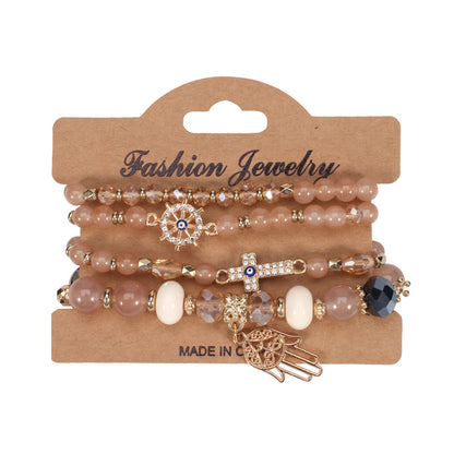 Simple Style Classic Style Round Glass Glass Beaded Women's Bracelets