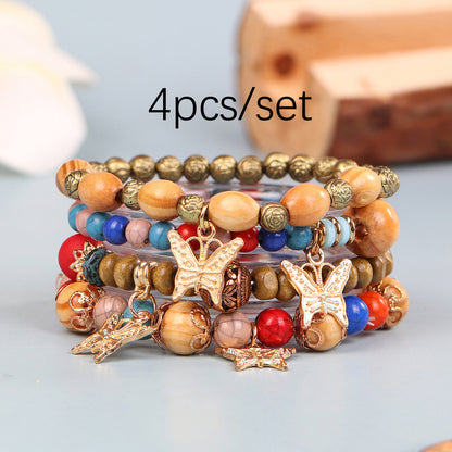 Bohemian Geometric Butterfly Wood Women's Bracelets