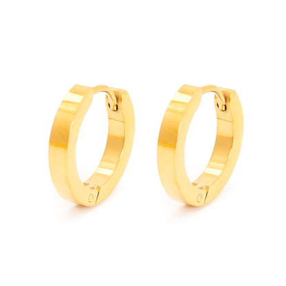 1 Pair Simple Style Solid Color Plating Stainless Steel 18k Gold Plated Vacuum Vapor Plating Black Earrings