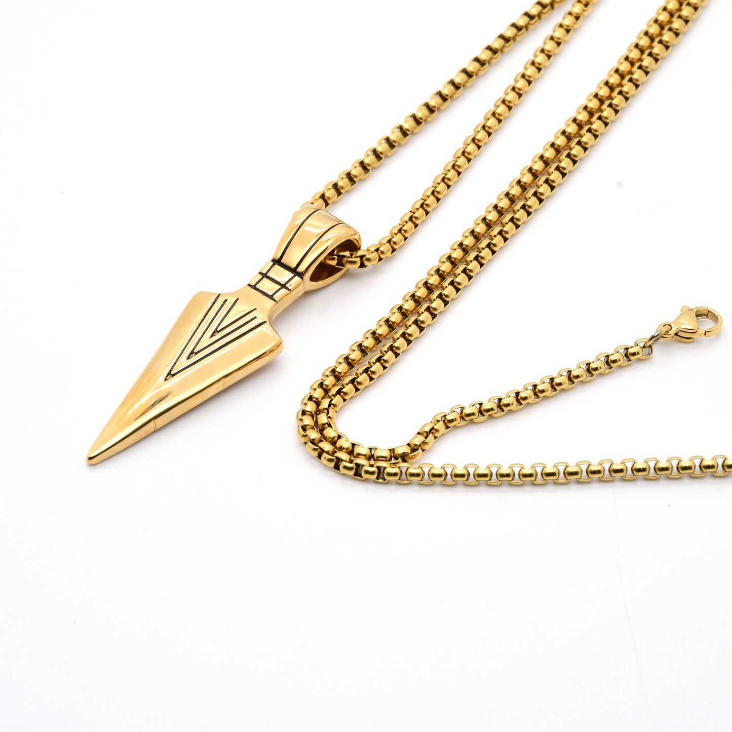 Punk Simple Style Classic Style Arrow Stainless Steel Plating Chain 18k Gold Plated Unisex Pendant Necklace