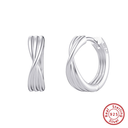 1 Pair Original Design Modern Style Classic Style Stripe Side Stripe Plating Sterling Silver 14k Gold Plated White Gold Plated Silver Plated Earrings