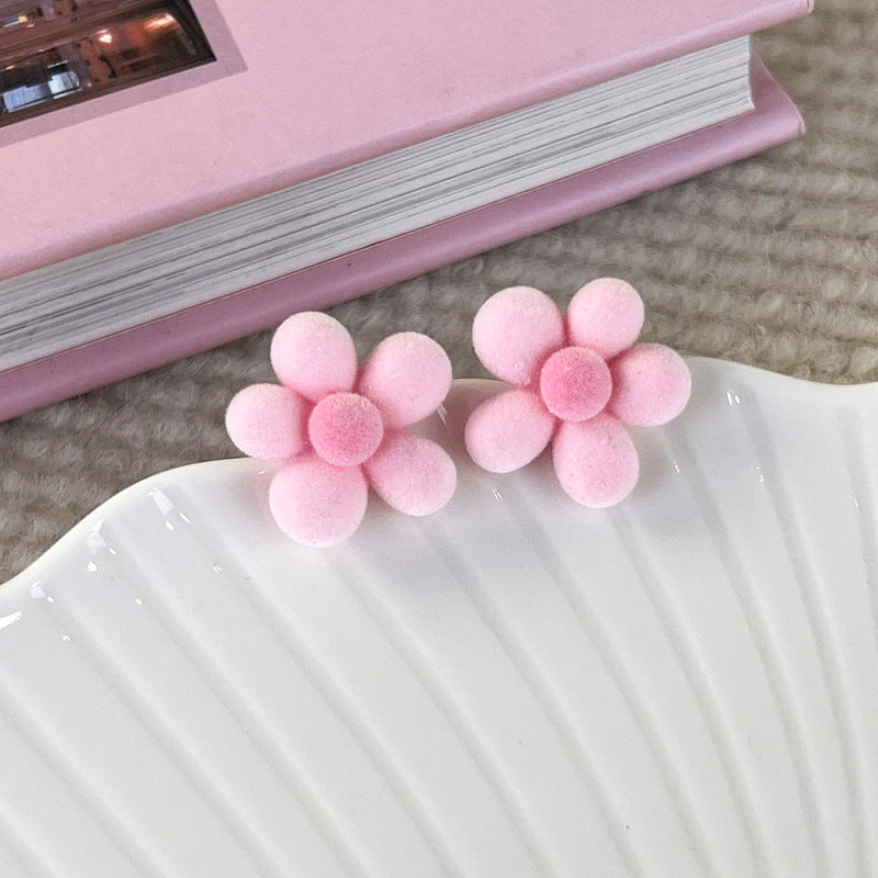 1 Pair Cute Sweet Flower Alloy Ear Studs