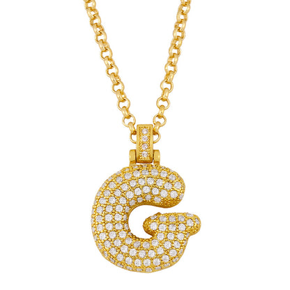 26 English Bubble Letter Pendant Choker Couple Necklace Jewelry Wholesale Gooddiy