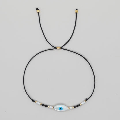 Casual Bohemian Devil's Eye Glass Glass Shell Beaded Handmade Women's Bracelets