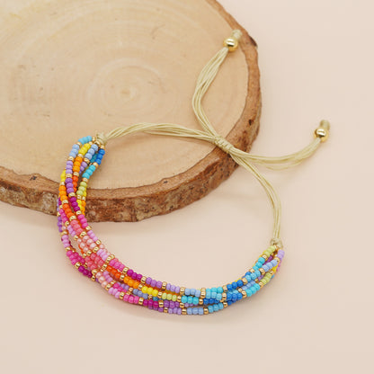 Ig Style Casual Color Block Glass Glass Beaded Handmade Women's Bracelets