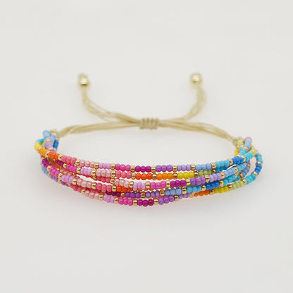 Ig Style Casual Color Block Glass Glass Beaded Handmade Women's Bracelets