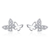 1 Pair Cute Sweet Dragonfly Butterfly Plating Inlay Sterling Silver Zircon Drop Earrings